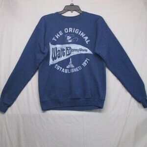 Disney Parks Crew Neck Sweater Graphic Print‎ Blue Men Size | S